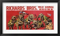 Framed Richards Bros. Wild Animal Shows, ca. 1925