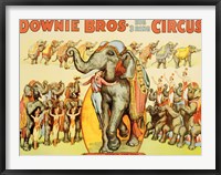 Framed Downie Bros. Big 3 Ring Circus, 1935