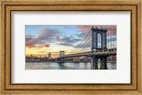 Framed Manhattan Bridge at Sunset, NYC