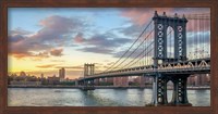 Framed Manhattan Bridge at Sunset, NYC