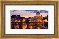 Framed Night View at St. Peter's cathedral, Rome