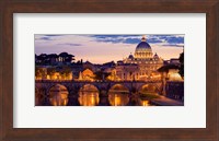 Framed Night View at St. Peter's cathedral, Rome