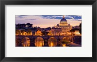 Framed Night View at St. Peter's cathedral, Rome