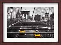 Framed Taxi on Brooklyn Bridge, NYC