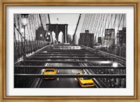 Framed Taxi on Brooklyn Bridge, NYC