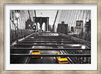 Framed Taxi on Brooklyn Bridge, NYC
