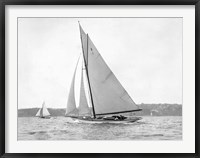 Framed Victorian sloop on Sydney Harbour, 1930