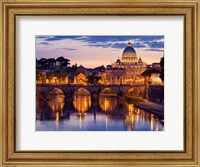 Framed Night View at St. Peter's Cathedral, Rome