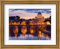 Framed Night View at St. Peter's Cathedral, Rome