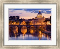Framed Night View at St. Peter's Cathedral, Rome