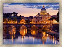 Framed Night View at St. Peter's Cathedral, Rome