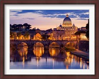 Framed Night View at St. Peter's Cathedral, Rome