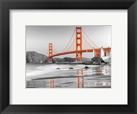 Framed Baker Beach and Golden Gate Bridge, San Francisco 1