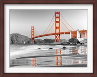 Framed Baker Beach and Golden Gate Bridge, San Francisco 1