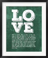 Framed Corinthians 13:4-8 Love is Patient - Green