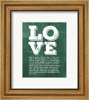 Framed Corinthians 13:4-8 Love is Patient - Green