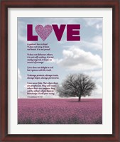 Framed Corinthians 13:4-8 Love is Patient - Pink Field