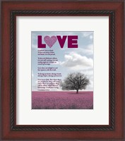 Framed Corinthians 13:4-8 Love is Patient - Pink Field