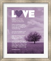 Framed Corinthians 13:4-8 Love is Patient - Lavender Field