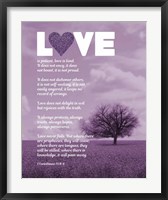 Framed Corinthians 13:4-8 Love is Patient - Lavender Field