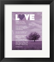 Framed Corinthians 13:4-8 Love is Patient - Lavender Field