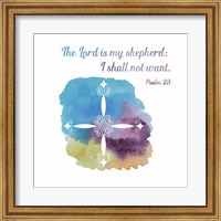 Framed Psalm 23 The Lord is My Shepherd - Cross 1