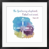 Framed Psalm 23 The Lord is My Shepherd - Cross 1