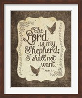 Framed Psalm 23 The Lord is My Shepherd - Bird Border