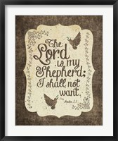Framed Psalm 23 The Lord is My Shepherd - Bird Border