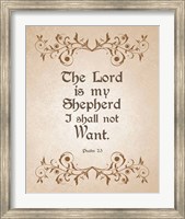 Framed Psalm 23 The Lord is My Shepherd - Brown
