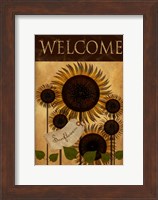 Framed Sunflowers Welcome