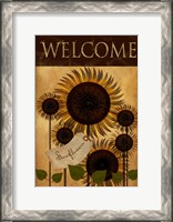 Framed Sunflowers Welcome