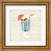 Framed Blue Lagoon Cocktail