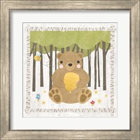 Framed 'Woodland Hideaway Bear' border=