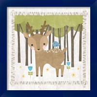 Framed 'Woodland Hideaway Deer' border=