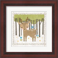 Framed 'Woodland Hideaway Deer' border=