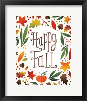 Framed 'Harvest Time Happy Fall' border=