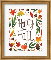 Framed 'Harvest Time Happy Fall' border=