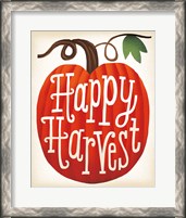 Framed 'Harvest Time Happy Harvest Pumpkins' border=