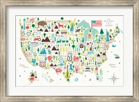 Framed Illustrated USA