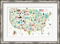 Framed Illustrated USA