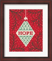 Framed Jolly Holiday Ornaments Hope