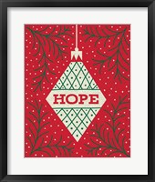 Framed Jolly Holiday Ornaments Hope