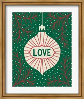 Framed Jolly Holiday Ornaments Love