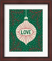 Framed Jolly Holiday Ornaments Love