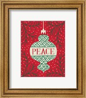 Framed 'Jolly Holiday Ornaments Peace' border=