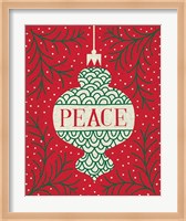Framed Jolly Holiday Ornaments Peace