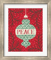 Framed 'Jolly Holiday Ornaments Peace' border=
