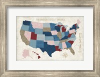 Framed USA Modern Vintage Blue