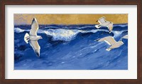 Framed Seagulls with Gold Sky